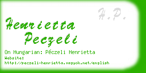 henrietta peczeli business card